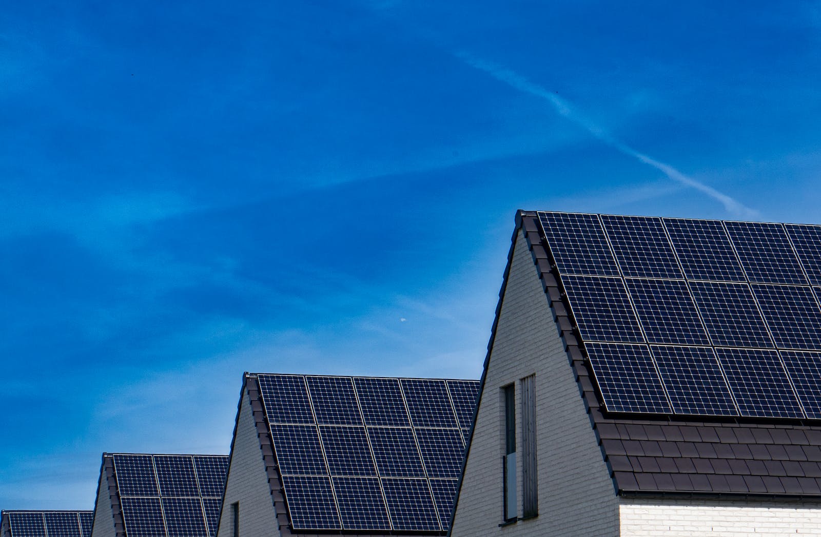 Solar panels on the roof of a house